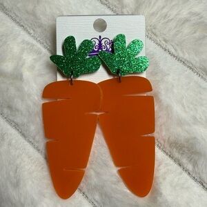 Acrylic carrot 🥕 easter spring time earrings